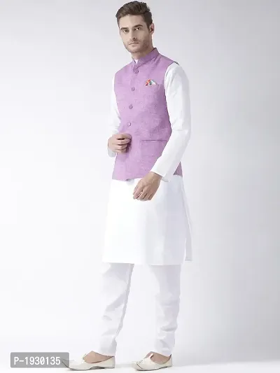 Purple Blended Solid Nehru Jackets-thumb4