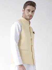 Yellow Blended Solid Nehru Jackets-thumb2