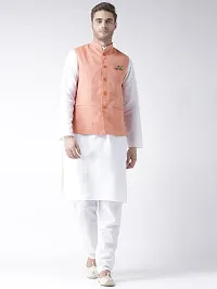 Orange Blended Solid Nehru Jackets-thumb3