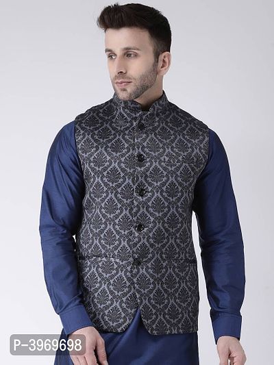 Blend Printed Ethnic Jacket For Men-thumb0