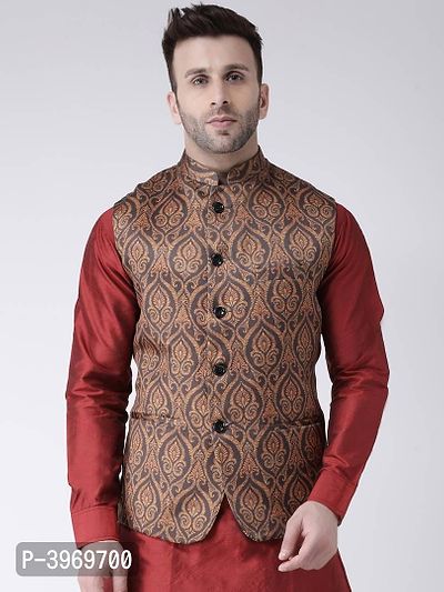 Blend Printed Ethnic Jacket For Men-thumb0
