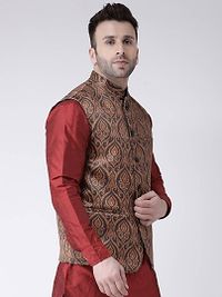 Blend Printed Ethnic Jacket For Men-thumb3