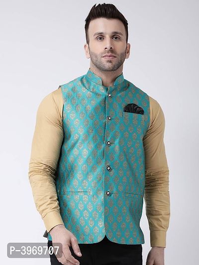 Polyester Jacquard Jacquard Ethnic Jacket For Men-thumb0