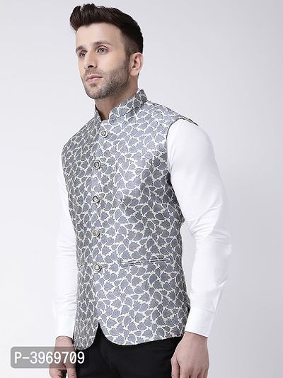 Polyester Jacquard Jacquard Ethnic Jacket For Men-thumb3