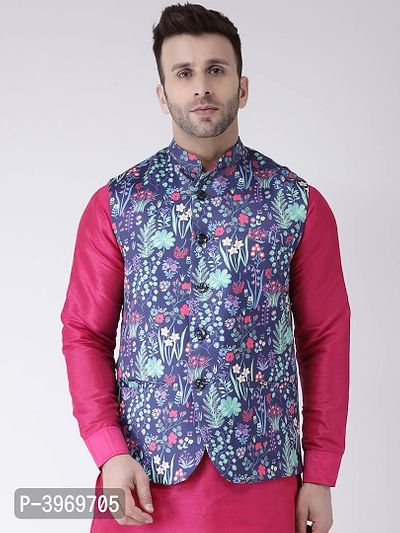 Blend Printed Ethnic Jacket For Men-thumb0