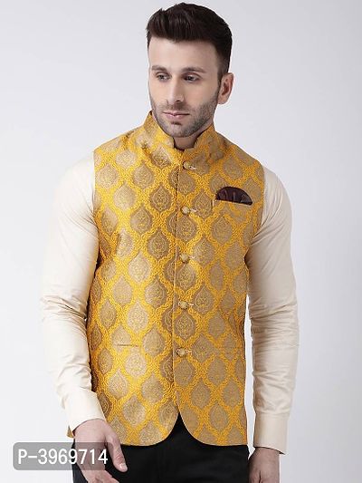 Polyester Jacquard Jacquard Ethnic Jacket For Men