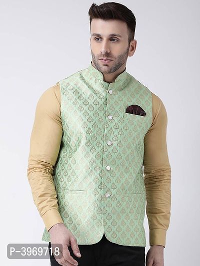 Polyester Jacquard Jacquard Ethnic Jacket For Men-thumb0