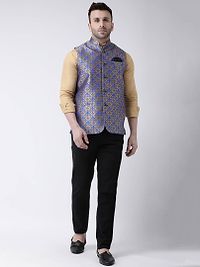 Polyester Jacquard Jacquard Ethnic Jacket For Men-thumb1