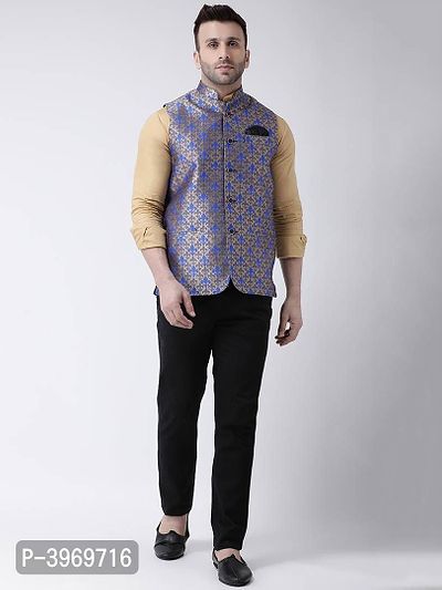 Polyester Jacquard Jacquard Ethnic Jacket For Men-thumb2