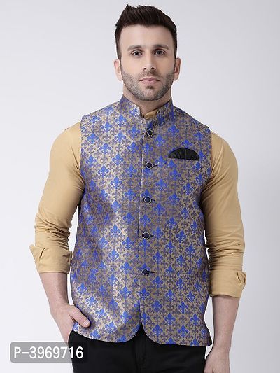 Polyester Jacquard Jacquard Ethnic Jacket For Men