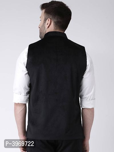 Velvet Solid Ethnic Jacket For Men-thumb5
