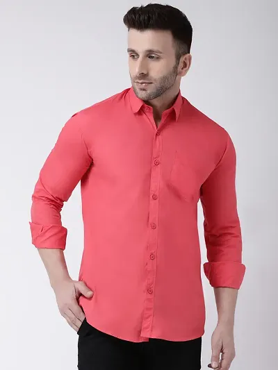 Cotton Solid Casual Shirt For Men's