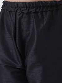 Stylish Viscose Black Solid Full Sleeves Kurta With Pyjama With Printed Jacket Set For Boys-thumb4