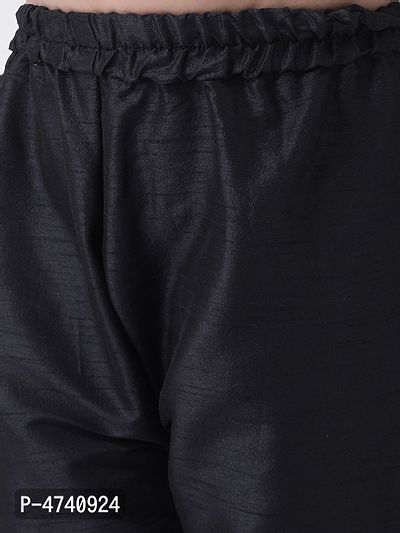 Stylish Viscose Black Solid Full Sleeves Kurta With Pyjama With Printed Jacket Set For Boys-thumb5