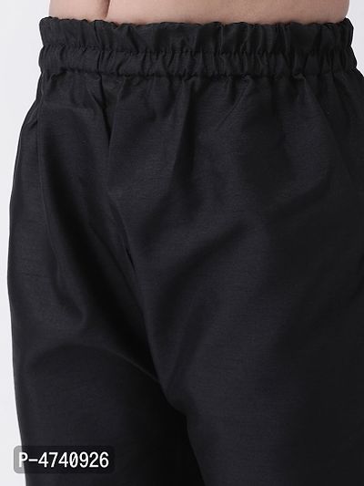 Stylish Viscose Black Solid Full Sleeves Kurta With Pyjama With Printed Jacket Set For Boys-thumb5