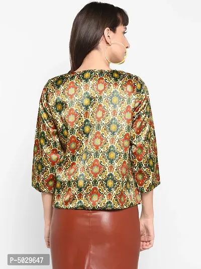 Women's Polyester Viscose Printed Jacket-thumb4