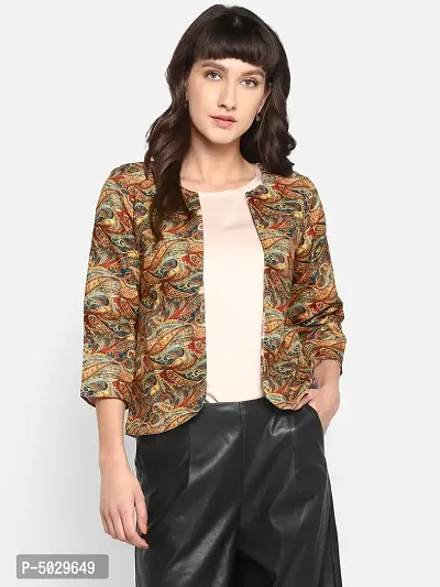 Women's Polyester Viscose Printed Jacket-thumb0