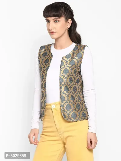 Women's Poly Silk Jacquard Jacket-thumb5