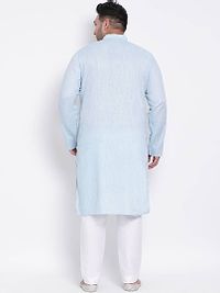 Men Cotton Linen Solid Kurta with Bottom Set-thumb3