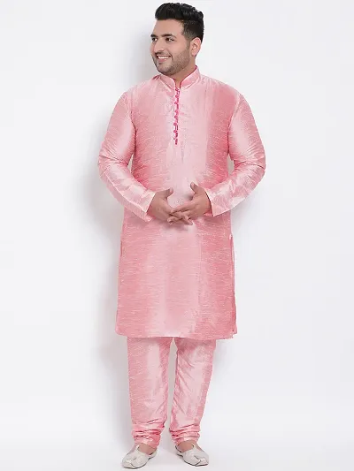 Men's Trendy Silk Solid Kurta And Pyjama Set