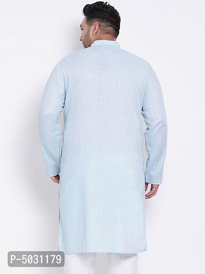 Men Cotton Linen Solid Kurtas with Bottom Set-thumb4