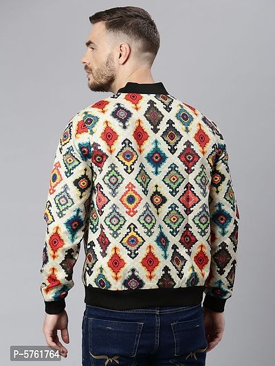 Stylish Polyester Viscose Multicoloured Printed Long Sleeves Jacket For Men-thumb4