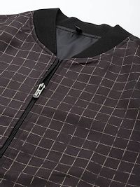 Stylish Polyester Viscose Black Checked Long Sleeves Jacket For Men-thumb1