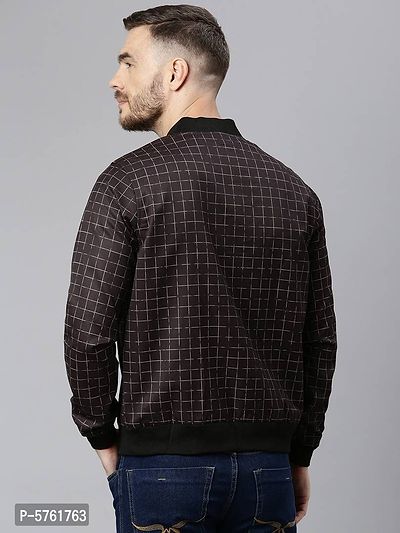 Stylish Polyester Viscose Black Checked Long Sleeves Jacket For Men-thumb4