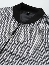 Stylish Polyester Viscose White Checked Long Sleeves Jacket For Men-thumb1