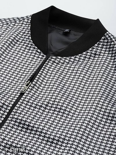 Stylish Polyester Viscose White Checked Long Sleeves Jacket For Men-thumb2