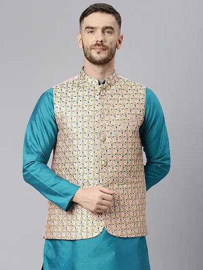 Embroidered Polyester Viscose Nehru Jackets