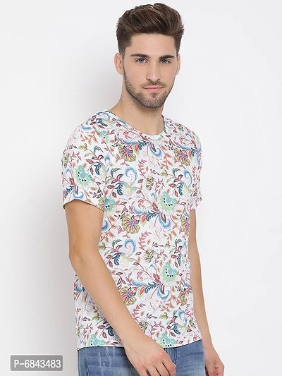 Stylish Cotton Printed Round Neck Tees For Men-thumb3