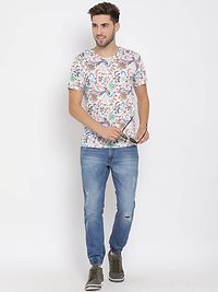 Stylish Cotton Printed Round Neck Tees For Men-thumb4