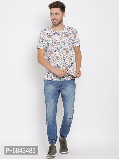 Stylish Cotton Printed Round Neck Tees For Men-thumb5