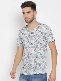 Stylish Cotton Printed Round Neck Tees For Men-thumb1