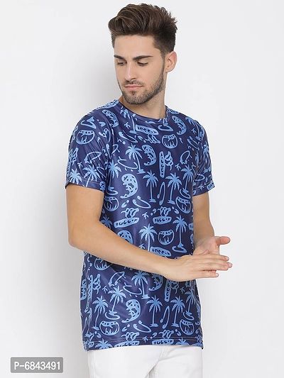 Stylish Cotton Printed Round Neck Tees For Men-thumb3