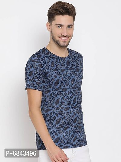 Stylish Cotton Printed Round Neck Tees For Men-thumb3