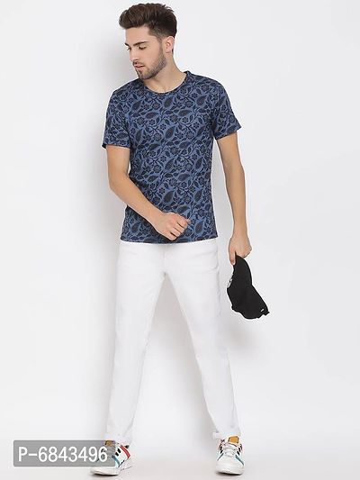 Stylish Cotton Printed Round Neck Tees For Men-thumb5