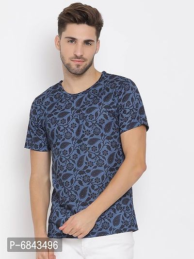 Stylish Cotton Printed Round Neck Tees For Men