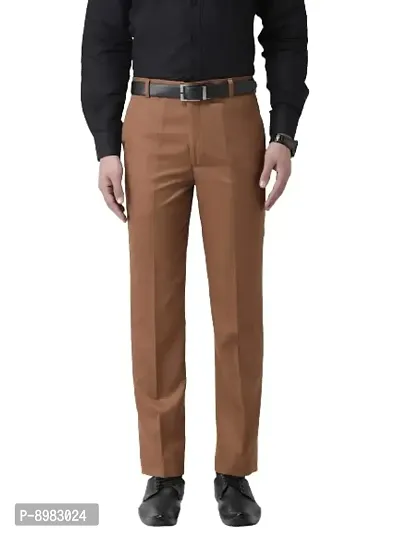 hangup Mens Casual Regular fit Trouser for Men, Color Brown, Size 30 (BrownTrouser)-thumb0