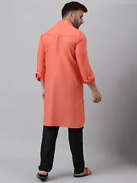 Hangup Men Casualwear Solid Cherry Pathani Kurta with Salwar Set-thumb4