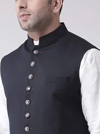 Hangup mens solid nehru jacket N3_9Btn_Navy_Nehru_42-thumb4