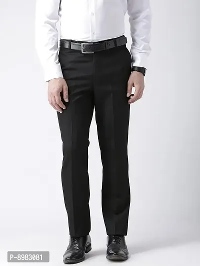 hangup Mens Casual Regular fit Trouser for Men, Color Black, Size 30 (BlackTrouserF)-thumb2