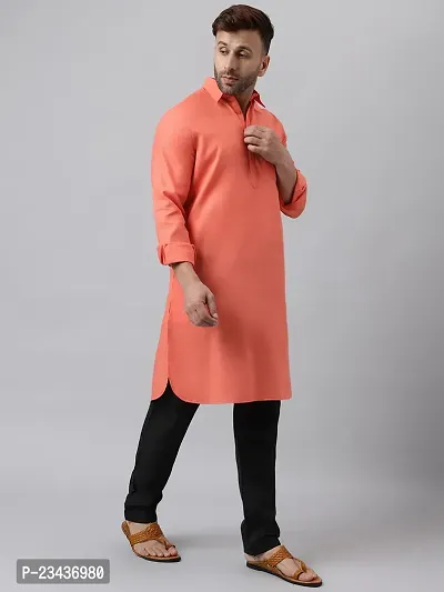 Hangup Men Casualwear Solid Cherry Pathani Kurta with Salwar Set-thumb4