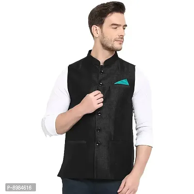 Hangup mens solid nehru jacket Black_SIlk_Nehru_44-thumb0