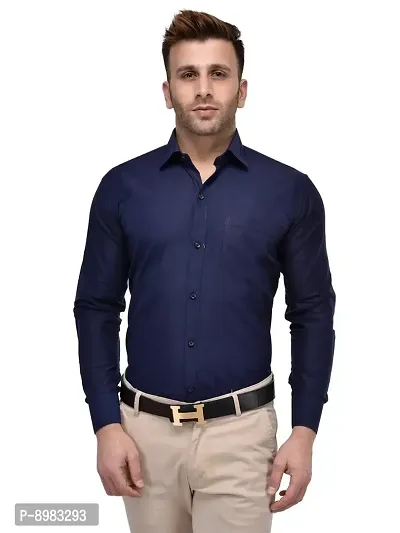hangup Mens Plain Shirt Size 38 (lm_Amazon_Formal_Shirt_Navy_38)-thumb0
