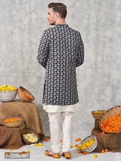 Stylish Fancy Polyester Blend Kurta And Bottom Sets For Men-thumb5
