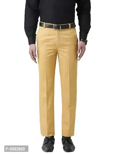 hangup Mens Casual Regular fit Trouser for Men, Color Black, Size 30 (BlackTrouserF)