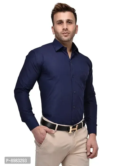 hangup Mens Plain Shirt Size 38 (lm_Amazon_Formal_Shirt_Navy_38)-thumb2
