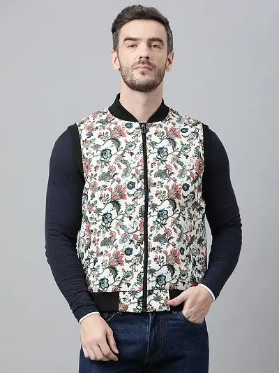 Stylish Printed Sleeveless Jacket For Men